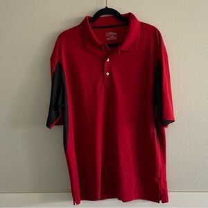 PGA Tour Men’s Red & Black Short Sleeve Golf Shirt (XL)